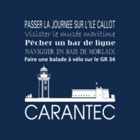 Tableau sur toile carantec navy 30x30 cm - Fabriqué en France