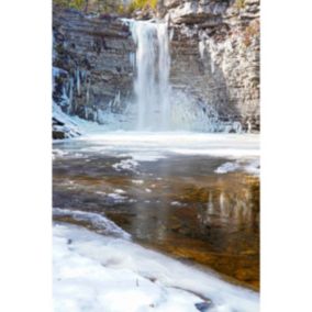 Tableau sur toile cascade hivernale 45x65 cm - Fabriqué en France