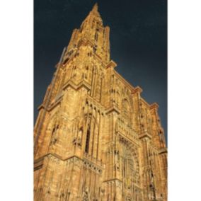 Tableau sur toile cathédrale de strasbourg dorée 65x97 cm - Fabriqué en France