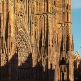 Tableau sur toile cathédrale notre-dame de strasbourg 45x45 cm - Fabriqué en France