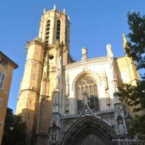 Tableau sur toile cathédrale saint-sauveur 45x45 cm - Fabriqué en France