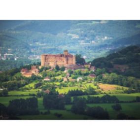 Tableau sur toile château fort de bretenoux 100x140 cm - Fabriqué en France