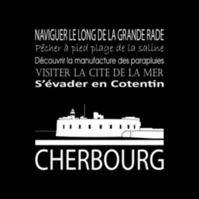 Tableau sur toile cherbourg noir 30x30 cm - Fabriqué en France