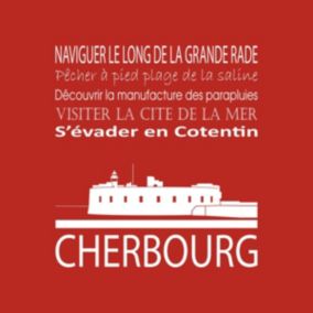 Tableau sur toile cherbourg rouge 30x30 cm - Fabriqué en France