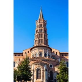 Tableau sur toile clocher basilique saint-sernin de toulouse 30x45 cm - Fabriqué en France