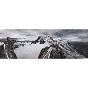 Tableau sur toile domaine du mont blanc 30x97 cm - Fabriqué en France