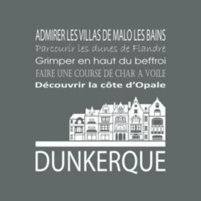 Tableau sur toile dunkerque gris 30x30 cm - Fabriqué en France