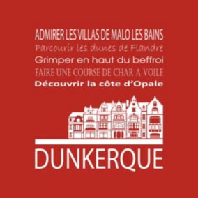 Tableau sur toile dunkerque rouge 30x30 cm - Fabriqué en France