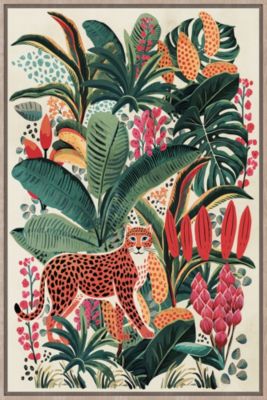 Tableau sur toile encadré jungle ethnique multicouleurs l.60 x H.90 cm Dada Art