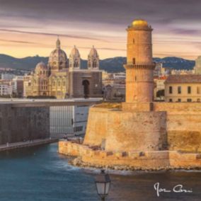 Tableau sur toile entrée vieux port de marseille 45x45 cm - Fabriqué en France