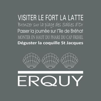 Tableau sur toile erquy cendre 30x30 cm Fabriqué en France