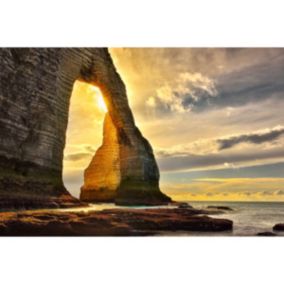 Tableau sur toile etretat sunset 65x97 cm - Fabriqué en France