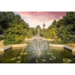 Tableau sur toile fontaine place bellecour lyon 45x65 cm - Fabriqué en France