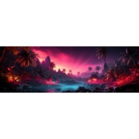 Tableau sur toile forêt tropicale fluorescente 30x97 cm - Fabriqué en France