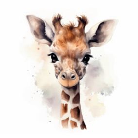 Tableau sur toile girafon enfant 30x30 cm - Fabriqué en France