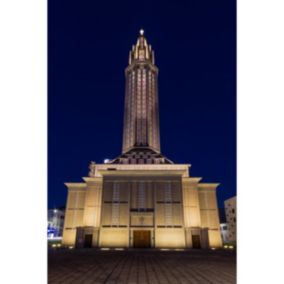 Tableau sur toile église saint-joseph du havre de nuit 65x97 cm - Fabriqué en France