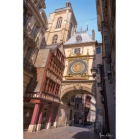 Tableau sur toile gros horloge rouen 45x65 cm - Fabriqué en France