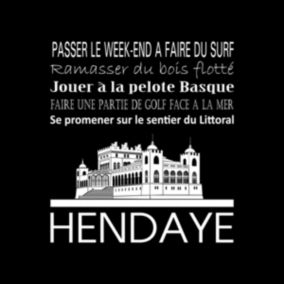 Tableau sur toile hendaye noir 30x30 cm - Fabriqué en France