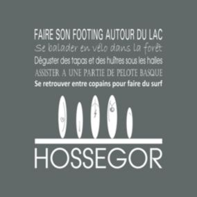 Tableau sur toile hossegor gris 30x30 cm Fabriqué en France