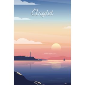 Tableau sur toile illustration anglet 30x45 cm - Fabriqué en France