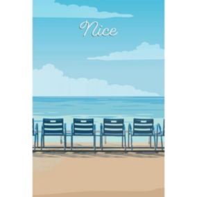 Tableau sur toile illustration chaises nice 30x45 cm - Fabriqué en France