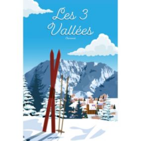 Tableau sur toile illustration courchevel 30x45 cm - Fabriqué en France