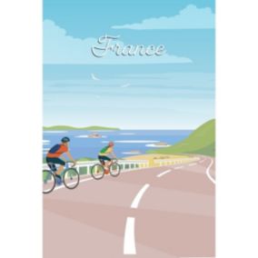 Tableau sur toile illustration cyclisme 30x45 cm - Fabriqué en France