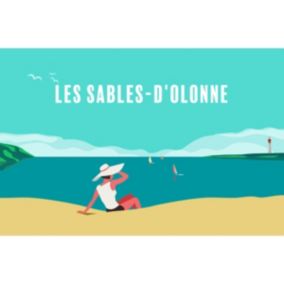 Tableau sur toile illustration détente sable-d'olonne 45x65 cm - Fabriqué en France