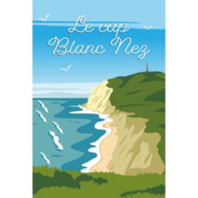 Tableau sur toile illustration du cap blanc nez 30x45 cm - Fabriqué en France