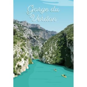 Tableau sur toile illustration gorges du verdon 45x65 cm - Fabriqué en France