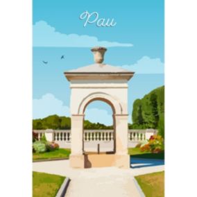 Tableau sur toile illustration jardin pau 30x45 cm - Fabriqué en France