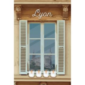 Tableau sur toile illustration lumignons lyon 30x45 cm - Fabriqué en France