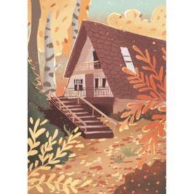 Tableau sur toile illustration maison sauvage 65x97 cm Fabriqué en France
