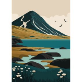 Tableau sur toile illustration montagne 65x97 cm - Fabriqué en France