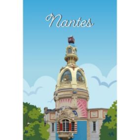 Tableau sur toile illustration nantes 45x65 cm - Fabriqué en France