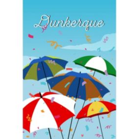 Tableau sur toile illustration parapluies dunkerque 30x45 cm - Fabriqué en France