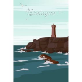 Tableau sur toile illustration phare de men ruz 30x45 cm - Fabriqué en France