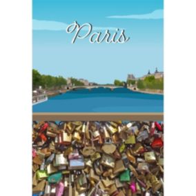 Tableau sur toile illustration pont des arts paris 30x45 cm - Fabriqué en France