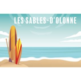 Tableau sur toile illustration surfs sables-d'olonne 45x65 cm - Fabriqué en France