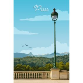 Tableau sur toile illustration terrasse pau 30x45 cm - Fabriqué en France