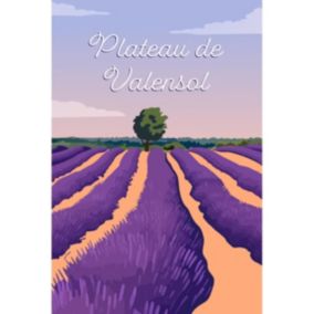 Tableau sur toile illustration valensole 30x45 cm - Fabriqué en France