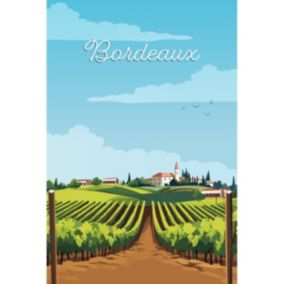 Tableau sur toile illustration vignes bordeaux 30x45 cm - Fabriqué en France