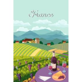 Tableau sur toile illustration vignoble france 30x45 cm - Fabriqué en France