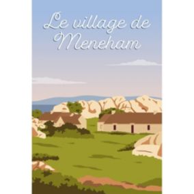 Tableau sur toile illustration village de meneham 30x45 cm - Fabriqué en France