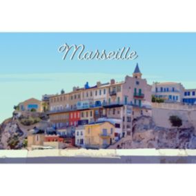 Tableau sur toile illustration ville de marseille 45x65 cm - Fabriqué en France