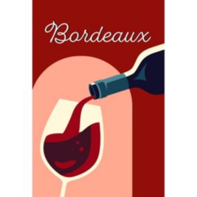 Tableau sur toile illustration vin de bordeaux 30x45 cm - Fabriqué en France