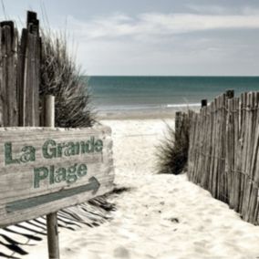 Tableau sur toile la grande plage 30x30 cm - Fabriqué en France