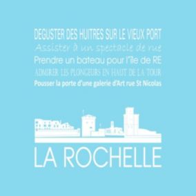 Tableau sur toile la rochelle bleu clair 30x30 cm - Fabriqué en France