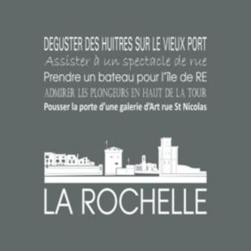 Tableau sur toile la rochelle gris 30x30 cm - Fabriqué en France