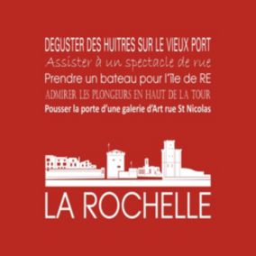 Tableau sur toile la rochelle rouge 30x30 cm - Fabriqué en France